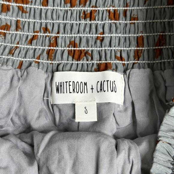 Whiteroom + Cactus Skater Skirt Tired Ruffle Mini Size Small Gray Red - Picture 3 of 4